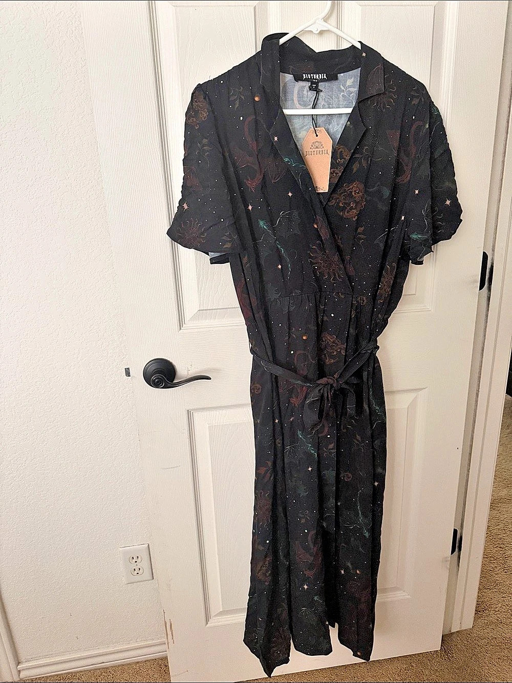 Disturbia Phoenix Dragon Printed Wrap Midi Dress